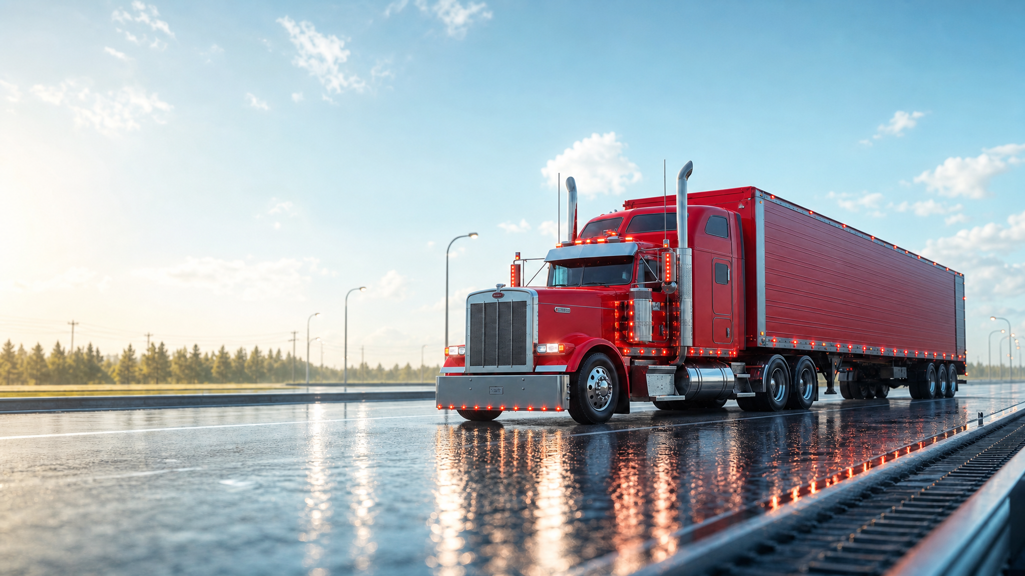 RedFox Dispatch semi-truck on American highway